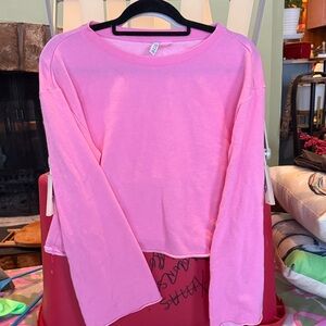 Divided Pink Long Sleeve Women's Tee
